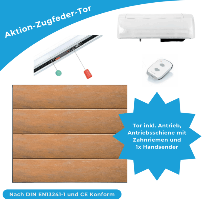 Design-Line Garagentor "Corten" inkl. Antrieb – Bild 1